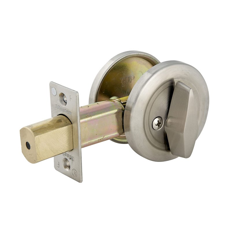 Master Lock DSC0532D Commercial One-Sided Cylinder Deadbolt, Satin Chrome - Image 1